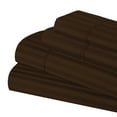 thumbnail image 1 of BNM 300 Thread Count Egyptian Cotton Stripe Sheet Set, Queen, Mocha, 1 of 2