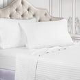 thumbnail image 1 of BNM 300 Thread Count Egyptian Cotton Stripe Sheet Set, Twin, White, 1 of 9
