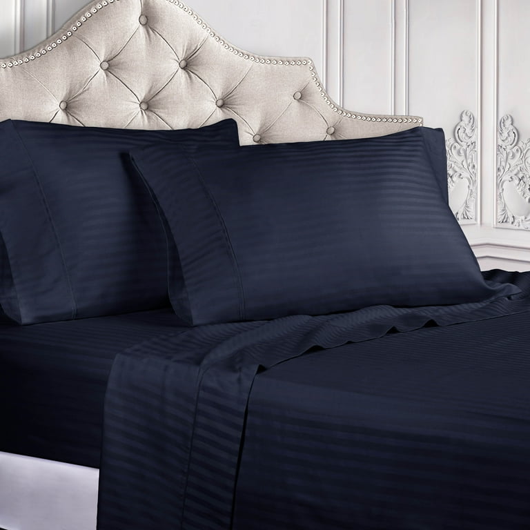 BNM 300 Thread Count Egyptian Cotton Stripe Sheet Set, Twin XL