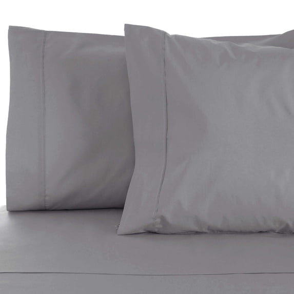BNM 800 TC Cotton Blend Pillowcase Set of 2, Standard, Light Grey