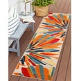 thumbnail image 1 of BNM Abstract Indoor Outdoor Runner Rug, 2' 3" x 8', Cream, 1 of 6