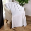 thumbnail image 1 of BNM Basketweave Cotton Blanket, Throw, White, 1 of 12