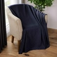 thumbnail image 1 of BNM Basketweave Cotton Blanket, Twin, Navy Blue, 1 of 5