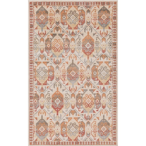 BNM Bohemian Geometric Indoor Runner Rug, 2' x 3', Rust