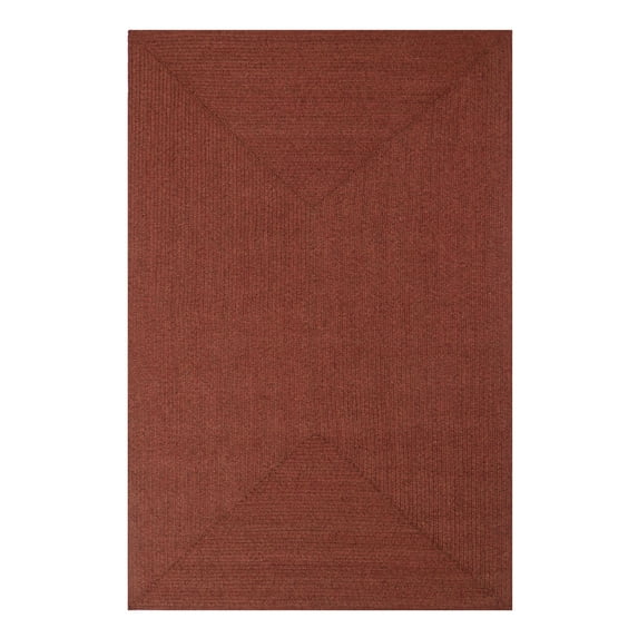 BNM Bohemian Indoor/ Outdoor Solid Rug, 5' x 8', Brick