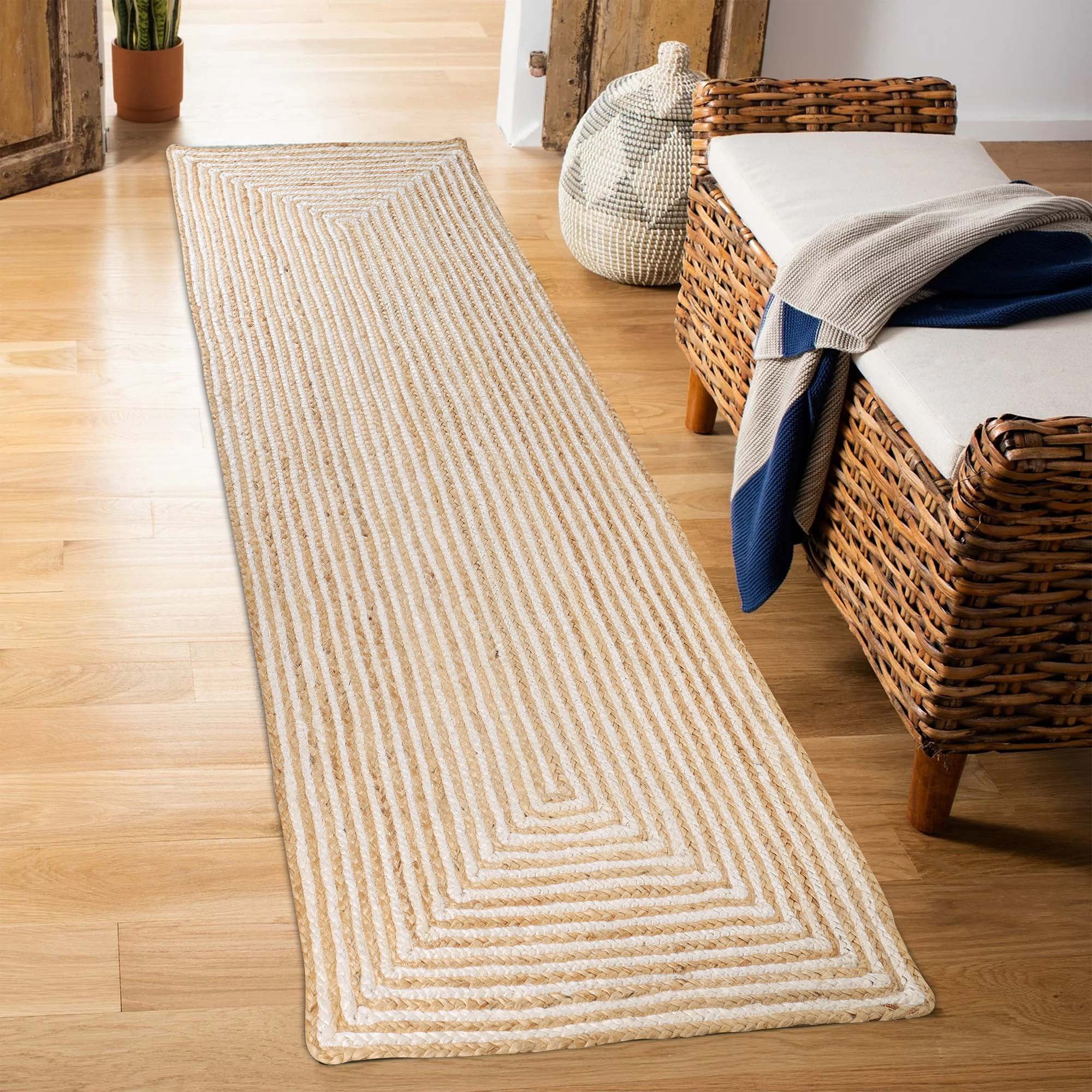 Network Rugs White & Natural Bricius Hand-Braided Jute Rug | Temple