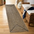 thumbnail image 1 of BNM Braided Jute Handwoven Indoor Outdoor Area Rug, 2' 6" x 12', Black, 1 of 10