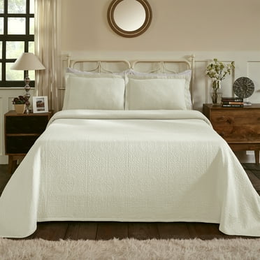 BNM Breathable Fleur De Lis Cotton Bedspread Set with Trendy Colors