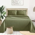 thumbnail image 1 of BNM Breathable Fleur De Lis Cotton Bedspread Set with Trendy Colors, 1 of 7