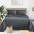 thumbnail image 1 of BNM Breathable Fleur De Lis Cotton Bedspread Set with Trendy Colors, 1 of 7