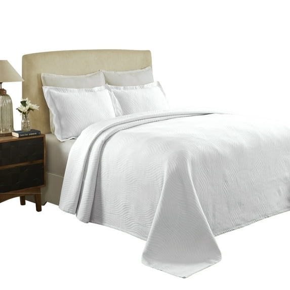 BNM Cascade Cotton Quilted Bedspread Set, Assorted Colors and Sizes