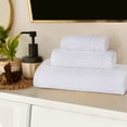 thumbnail image 1 of BNM Chevron Zero Twist Cotton 3 Piece Towel Set, White, 1 of 11