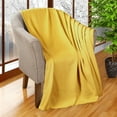 thumbnail image 1 of BNM Chevron Zig-Zag Cotton Blanket, Throw, Yellow Gold, 1 of 13