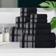 thumbnail image 1 of BNM Cotton 12 Piece Bathroom Towel Set, Black, 1 of 11