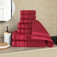 thumbnail image 1 of BNM Cotton 8 Piece Bathroom Towel Set, Cranberry, 1 of 11