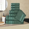 thumbnail image 1 of BNM Cotton 8 Piece Bathroom Towel Set, Forest Green, 1 of 11