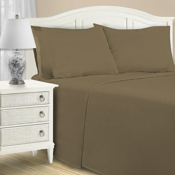 BNM Cotton Blend 4 Sheet Set, Queen, Taupe