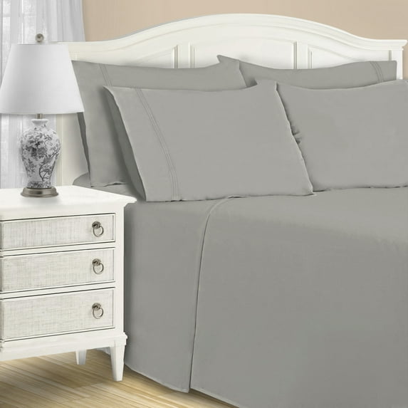 BNM Cotton Blend 6 Sheet Set, King, Silver