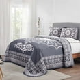 thumbnail image 1 of BNM Cotton Blend Classic Medallion Bedspread Set, Twin, Denim Blue, 1 of 5