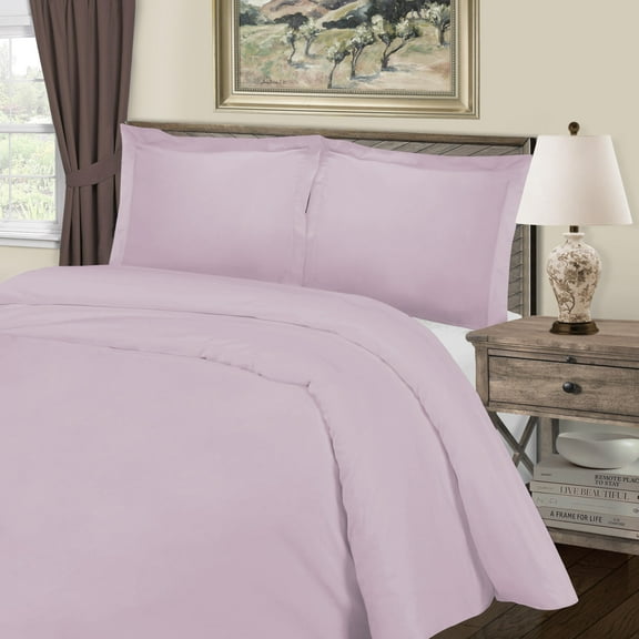 BNM Cotton Blend Duvet Cover Set, Full/ Queen, Lilac