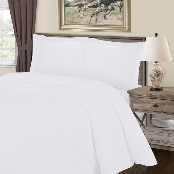 BNM Cotton Blend Duvet Cover Set, King/ California King, White