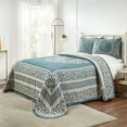 thumbnail image 1 of BNM Cotton Blend Floral Scroll Bedspread Set, Twin, Cerulean Blue, 1 of 5