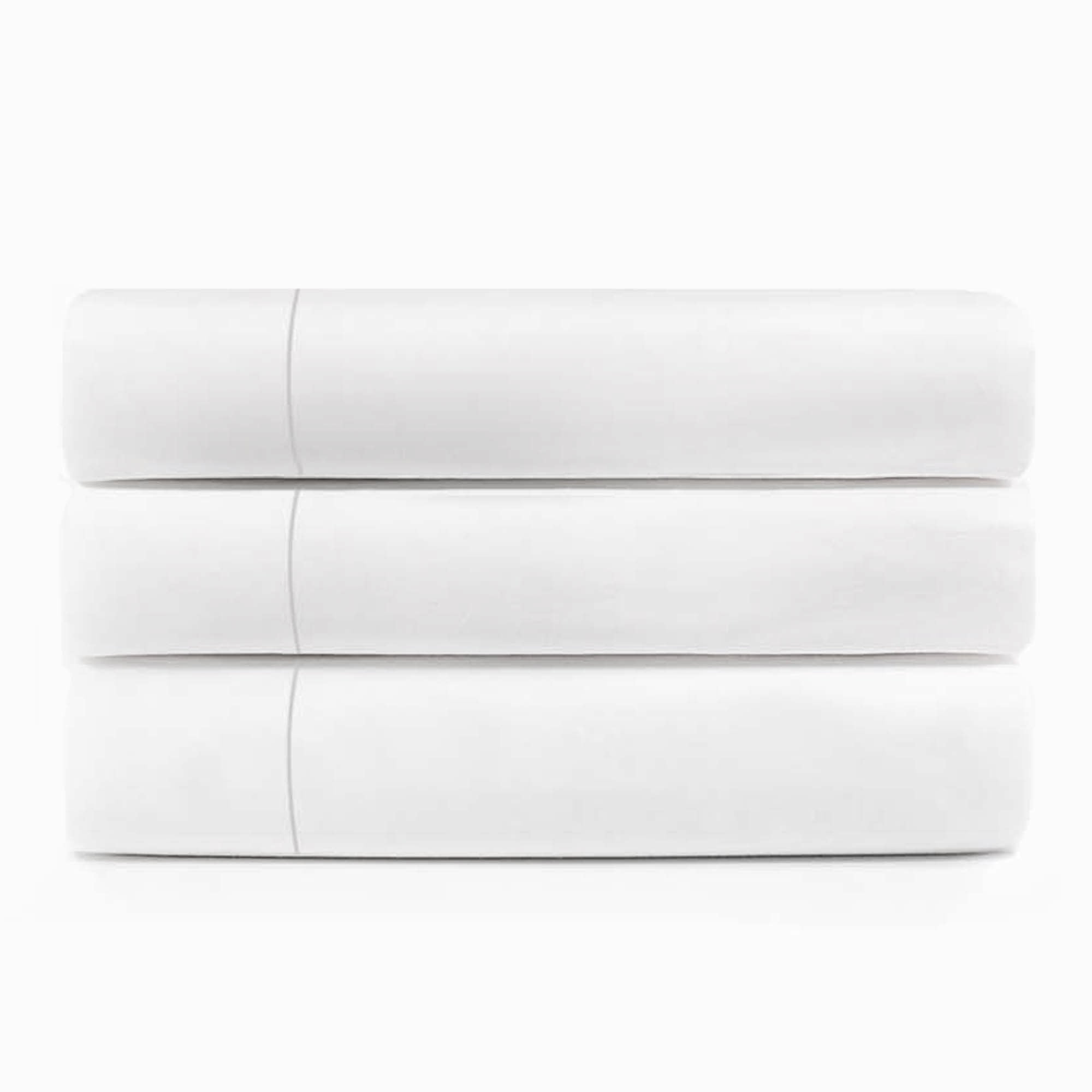 BNM Cotton Blend White Hotel Quality Flat Sheets, Set of 3, King