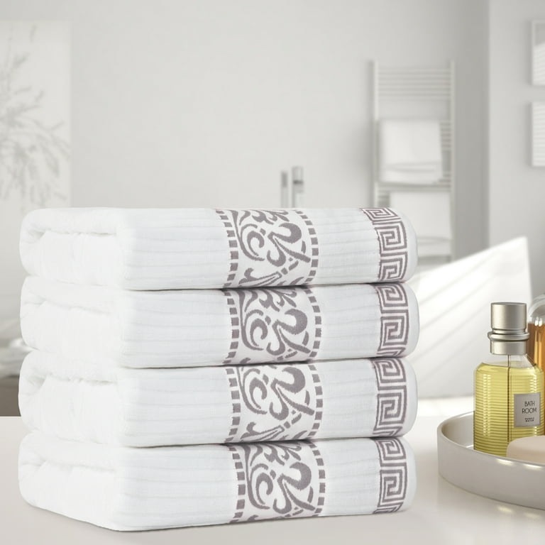 White decorative bathroom towels hotsell