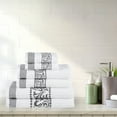 thumbnail image 1 of BNM Cotton Greek Scroll 6 Piece Towel Set, White/Gray, 1 of 6