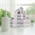 thumbnail image 1 of BNM Cotton Greek Scroll 6 Piece Towel Set, Ivory/Chrome, 1 of 7