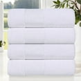thumbnail image 1 of BNM Cotton Geometric Embroidered Bath Towel Set of 4, White/White, 1 of 6