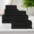 thumbnail image 1 of BNM Cotton Geometric Soft 12 Piece Towel Set, Black, 1 of 11