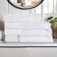 thumbnail image 1 of BNM Cotton Geometric Soft Hand Towel Set of 6, White, 1 of 11