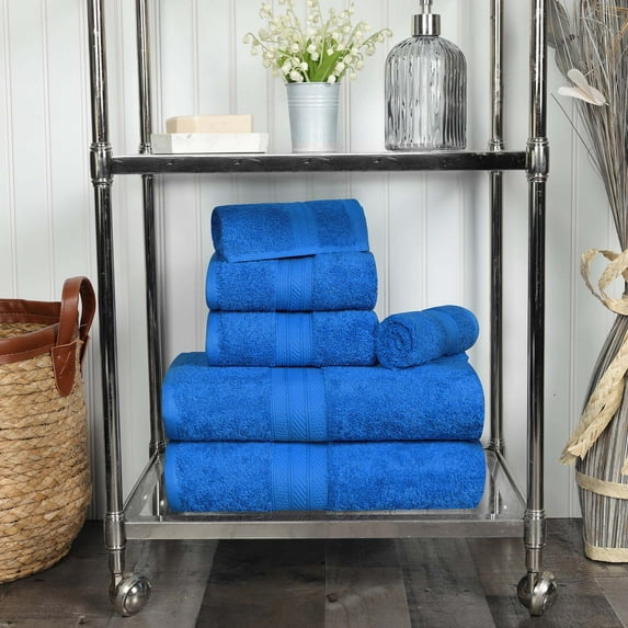 BNM Cotton Heavyweight 6 Piece Bathroom Towel Set, Allure