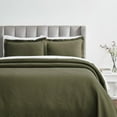 thumbnail image 1 of BNM Cotton Matelasse Floral Wreath Bedspread Set, Full, Olive Green, 1 of 7