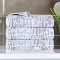 thumbnail image 1 of BNM Cotton Modern Jacquard Bath Towel Set of 3, Blue, 1 of 12
