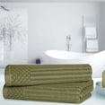 thumbnail image 1 of BNM Cotton Ribbed Checkered Bath Towels (Set of 2), Sage, 1 of 9
