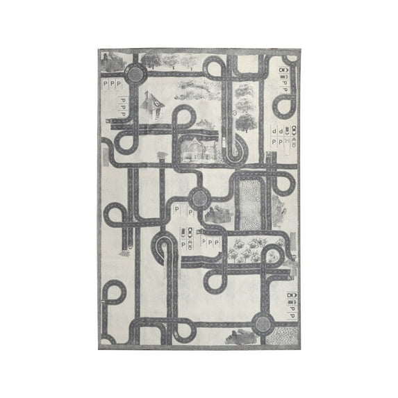 BNM Country Road Kids Indoor Area Rug, 2' x 3', Ivory