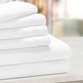 thumbnail image 1 of Blue Nile Mills Solid 1000-Thread Count Cotton Blend Deep Pocket Sheet Set, King Sheet, White, 1 of 6