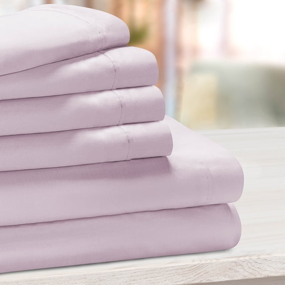 BNM Deep Pocket Cotton Blend Bed Sheet Set, Queen, Lilac