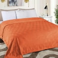 thumbnail image 1 of BNM Diamond Fleece Plush Fluffy Blanket, King, Rust, 1 of 8