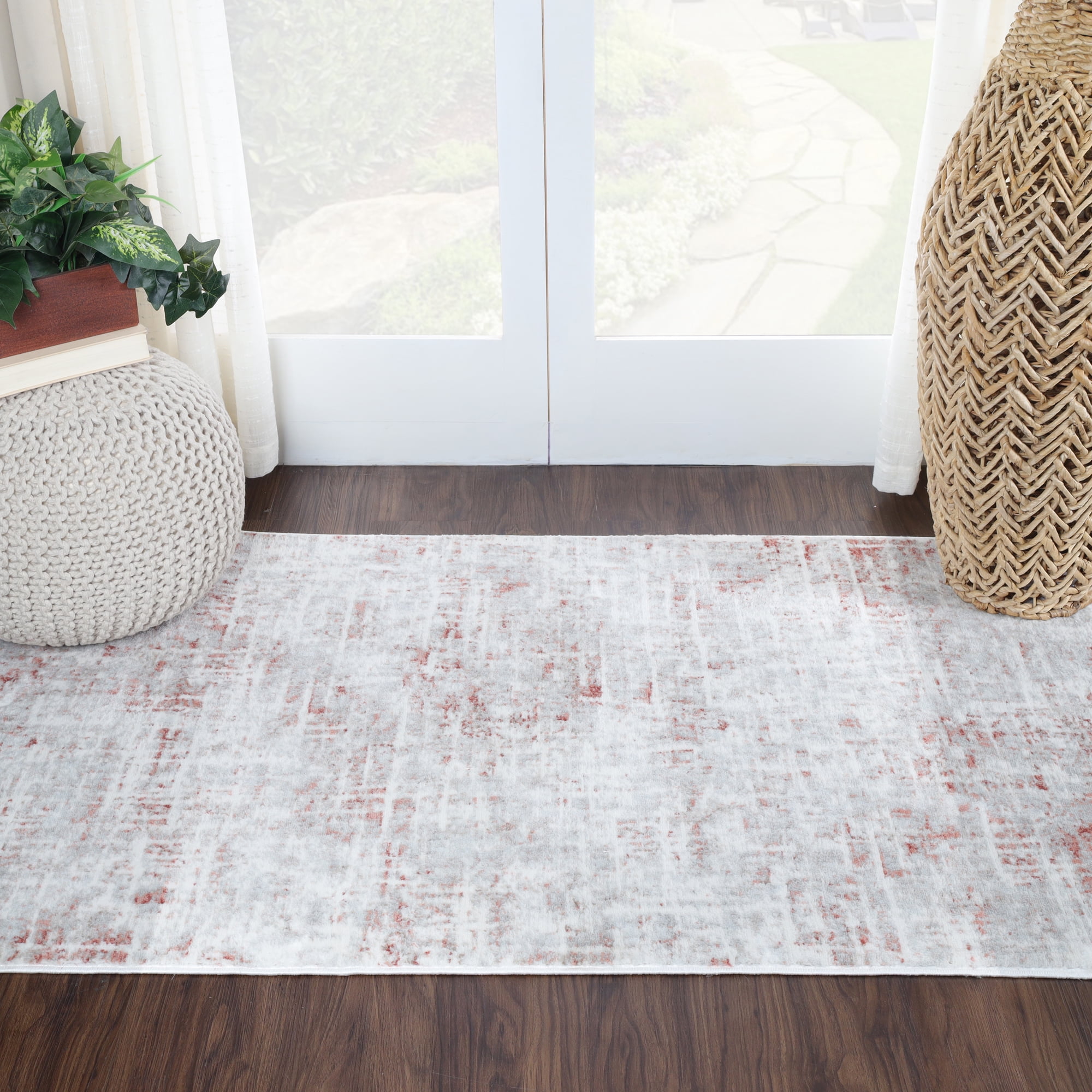 BNM Distressed Abstract Indoor Area Rug, 3' x 5', Rust - Walmart.com