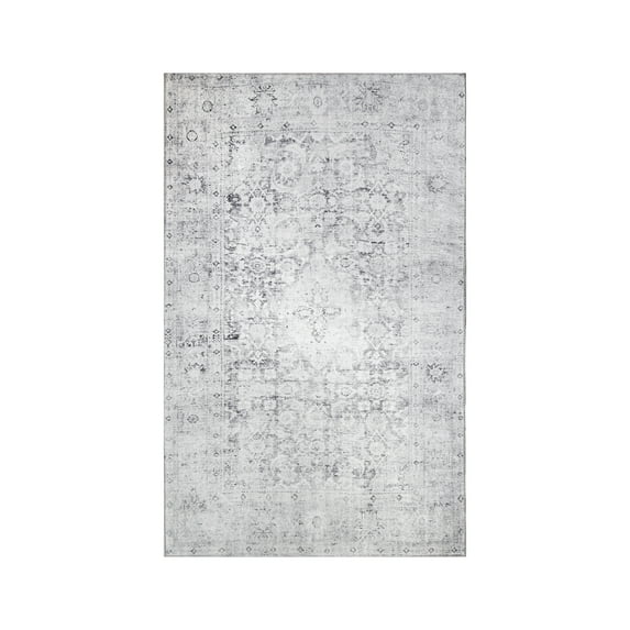 BNM Distressed Medallion Indoor Area Rug, 5'7" x 8'9", Charcoal
