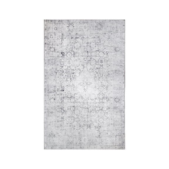 BNM Distressed Medallion Indoor Area Rug, 5' x 7'6", Charcoal