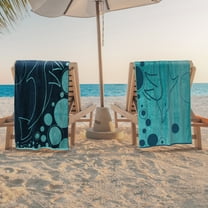 BNM Dolphin Cotton Beach Towel Set of 2, 34" x 64", Teal