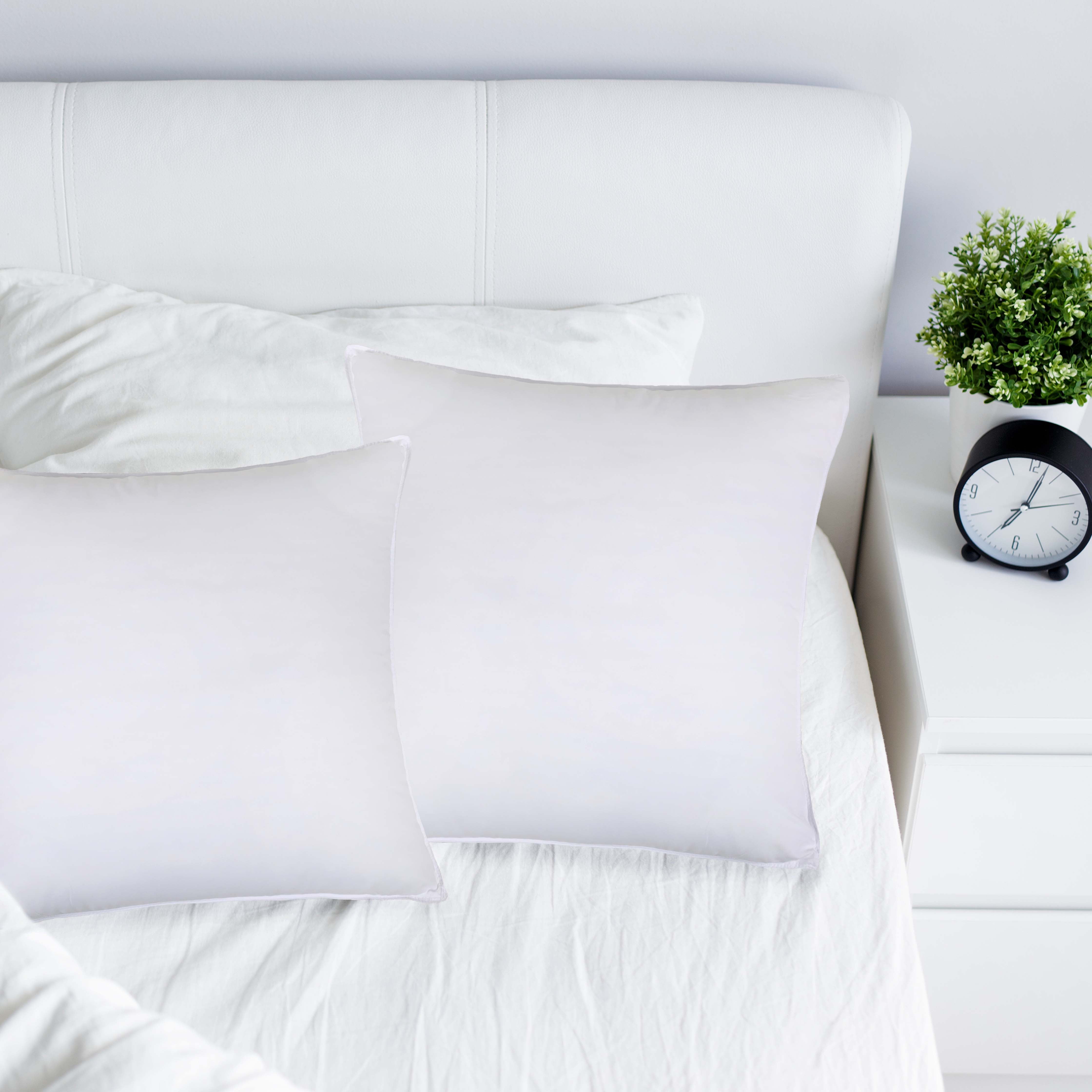 BNM Down Alternative Euro Bed Pillows, 28" x 28", Set of 2, White