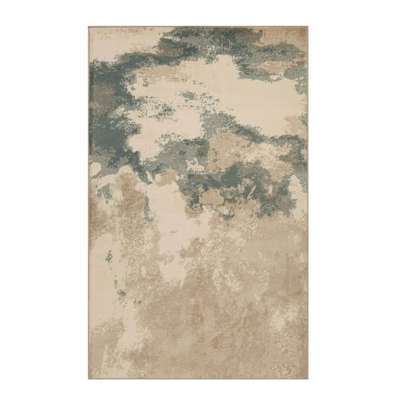 BNM Eclectic Multi-Tone Abstract Indoor Rug, 5' x 8', Blue