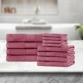 thumbnail image 1 of BNM Eco-Friendly Cotton Assorted Towel 12 Piece Set, Rosewood, 1 of 5
