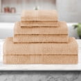 thumbnail image 1 of BNM Eco-Friendly Cotton Assorted Towel 6 Piece Set, Camel, 1 of 5
