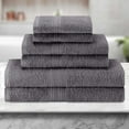 thumbnail image 1 of BNM Eco-Friendly Cotton Assorted Towel 6 Piece Set, Graphite, 1 of 5